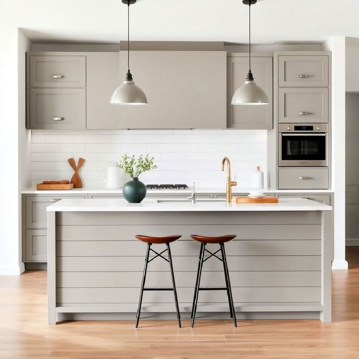 minimalist shiplap kitchen island