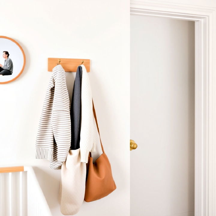 minimalist wall hooks near the door