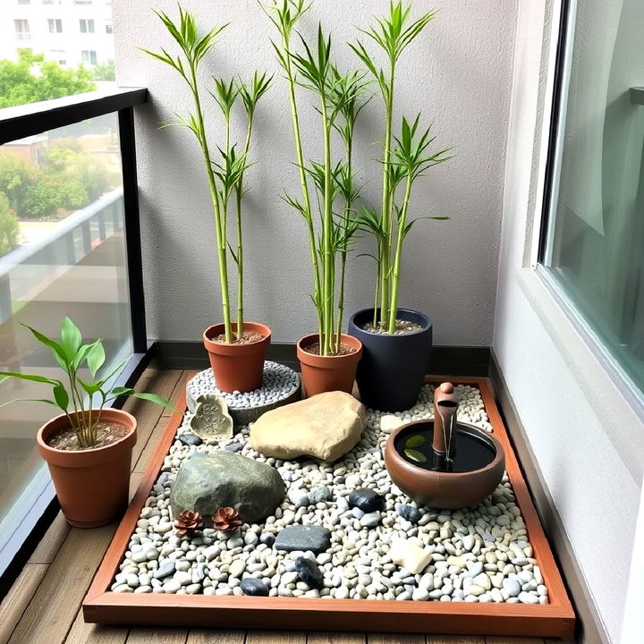 minimalist zen garden for bedroom balcony