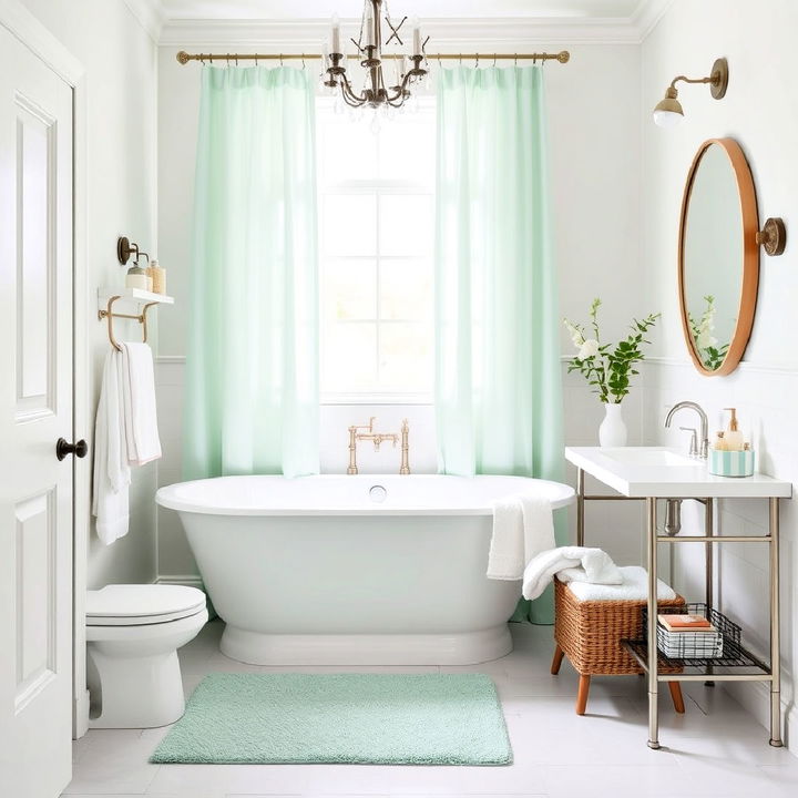 mint green bathroom rugs and curtains for bathroom