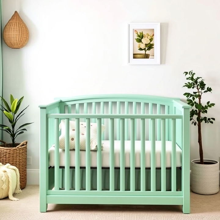 mint green crib for nursery