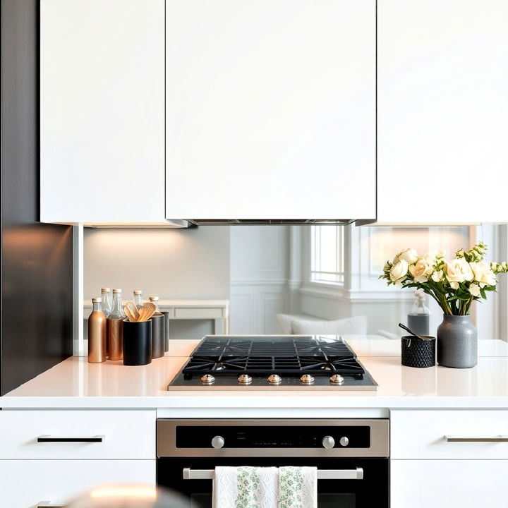 mirror kitchen backsplash