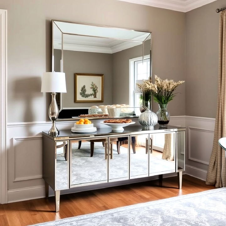 mirrored buffet for dining room