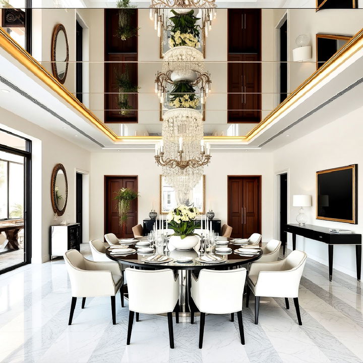 mirrored ceiling for dining room