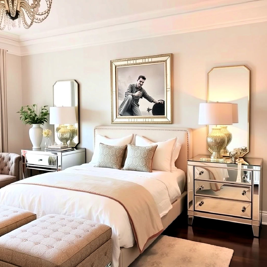 mirrored furniture for bedroom