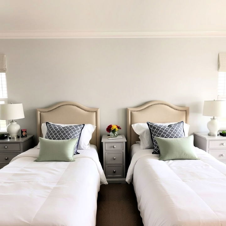 mirrored layout for symmetry twin bedroom