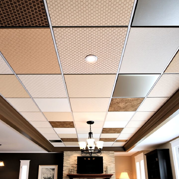 mix and match basement drop ceiling tiles