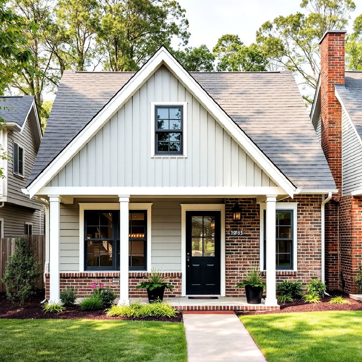 mixed siding textures for cottage house