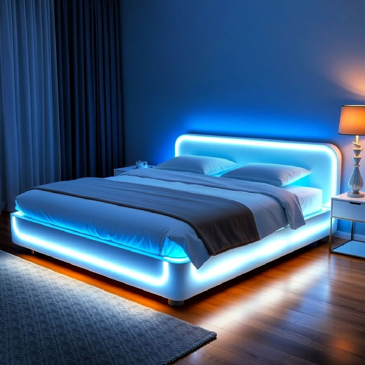 modern aesthetic glowing bed