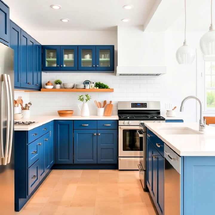 modern blue cabinets for kitchen