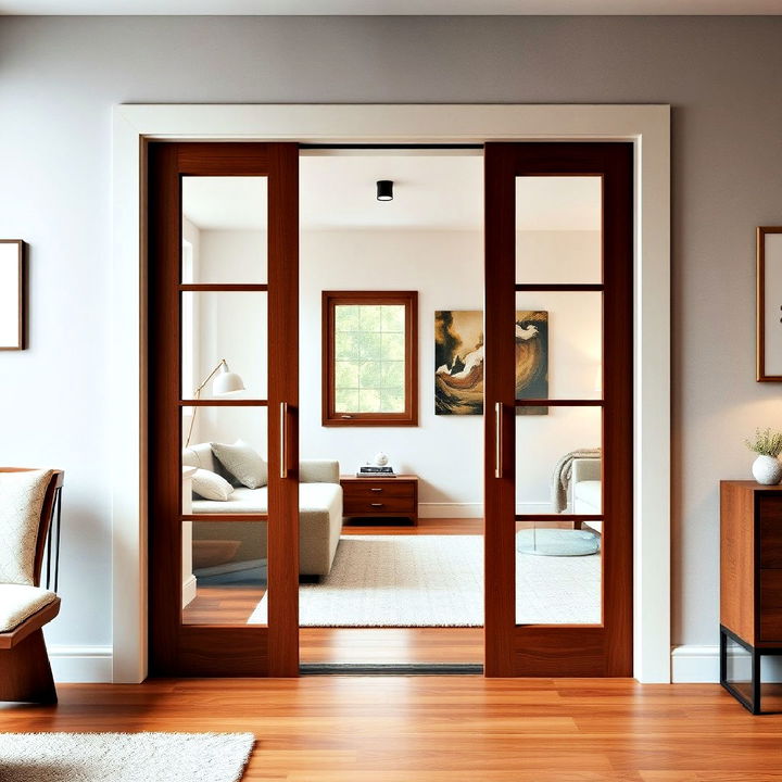 modern double pocket door