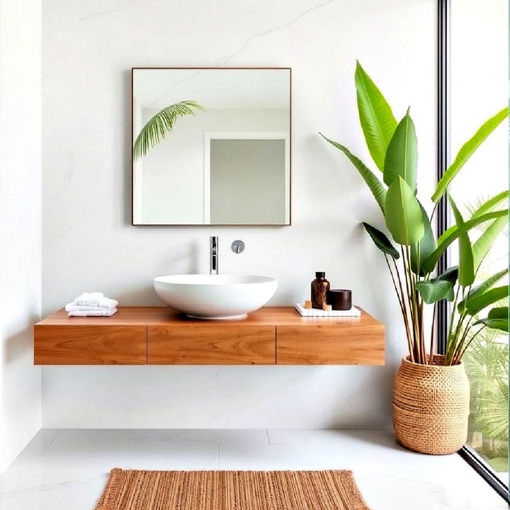 modern floating vanity for smaller bathroom