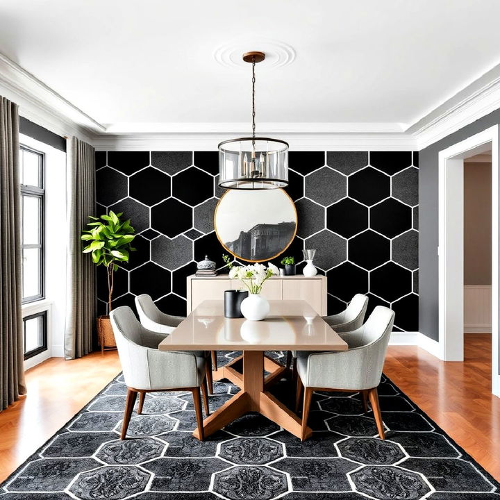 modern geometric patterns for dining room