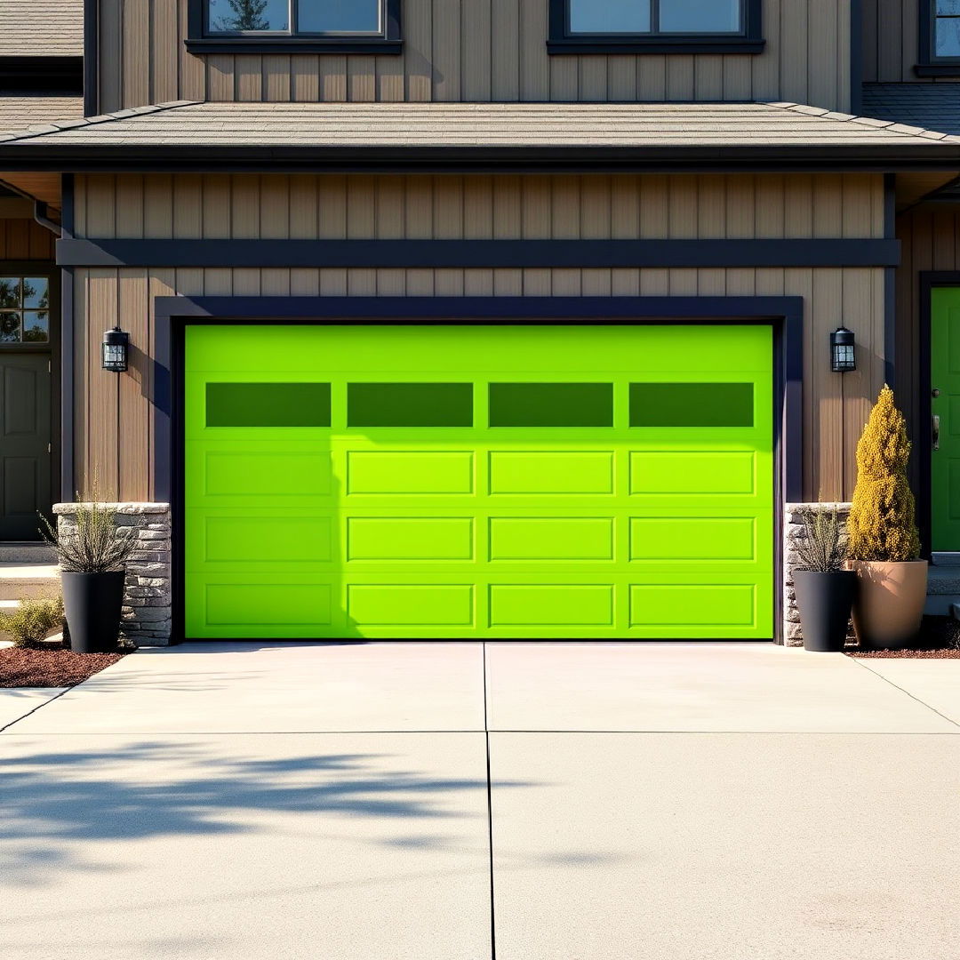 modern lime green garage door