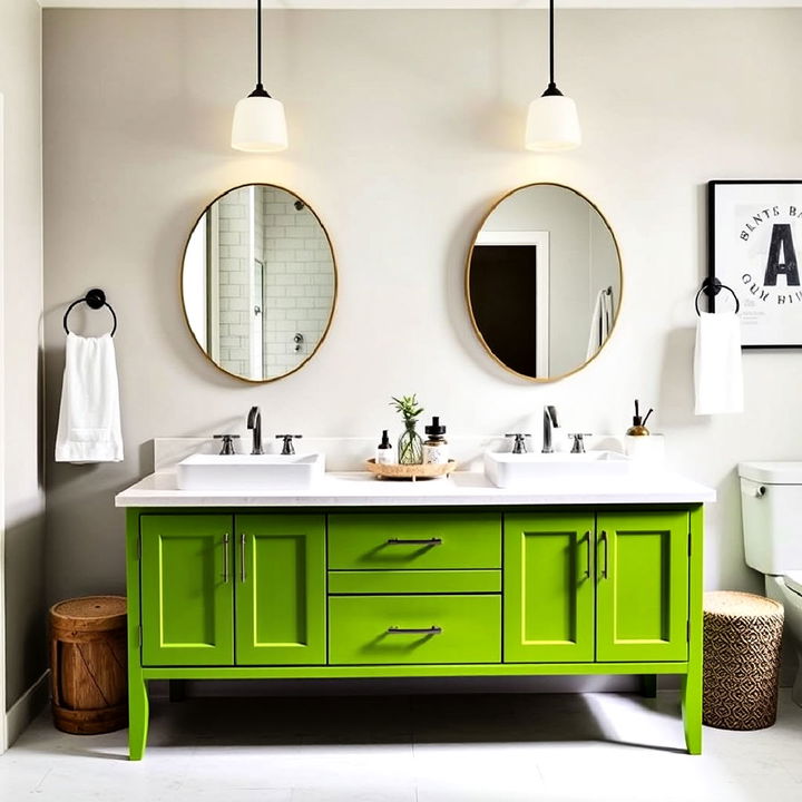 modern lime green vanity