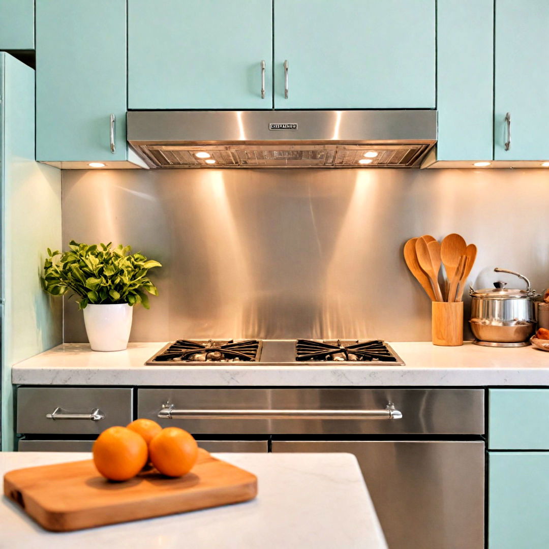 modern metal backsplash for kitchen