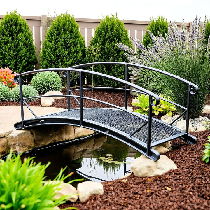 modern metal garden bridge