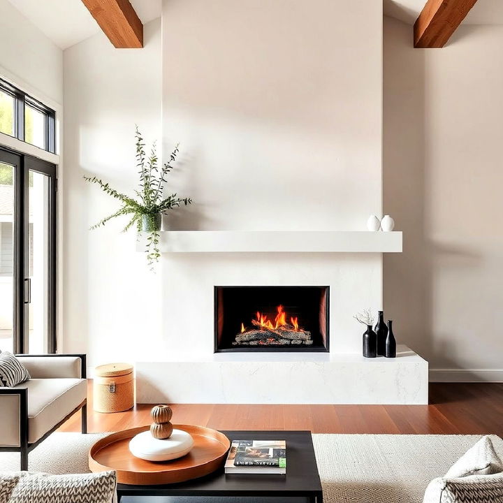 modern minimalism with clean lines fireplace