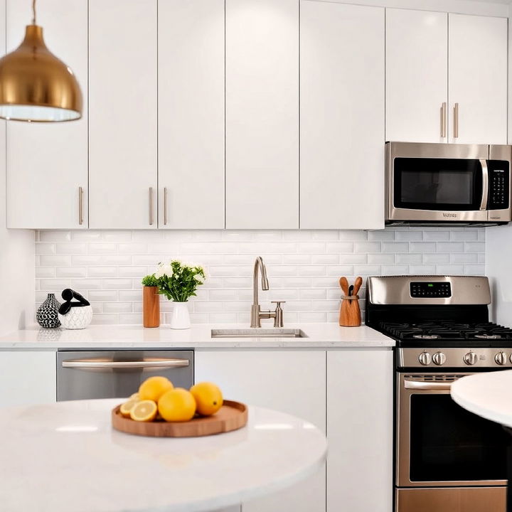 modern minimalist backsplash for townhouse kitchen