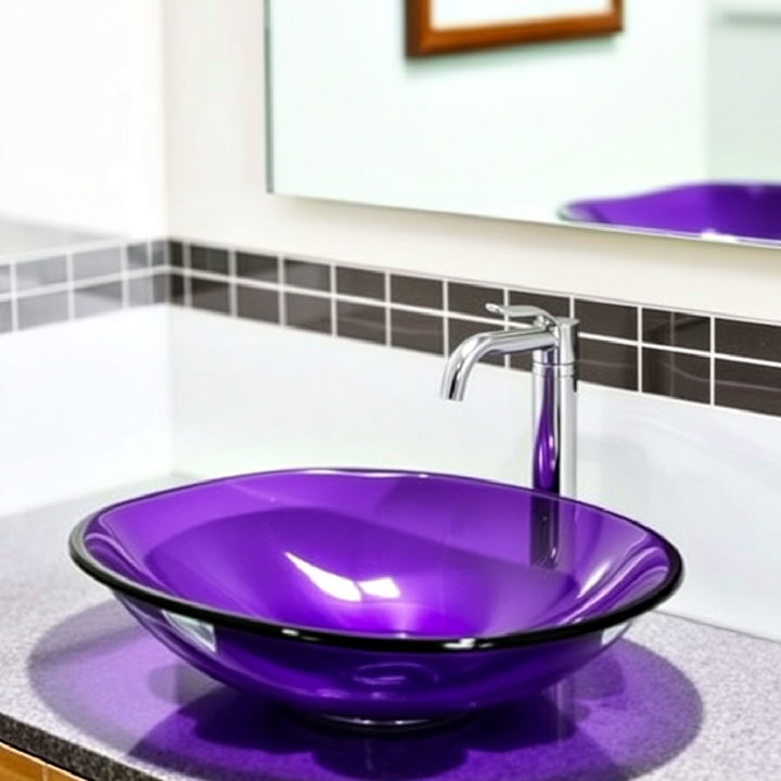 modern purple glass sink