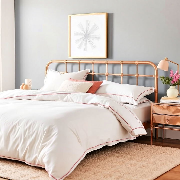 modern rose gold bedding frames