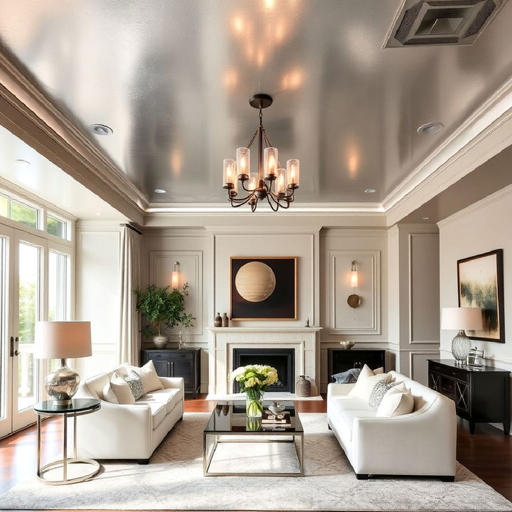 modern silver painted ceiling