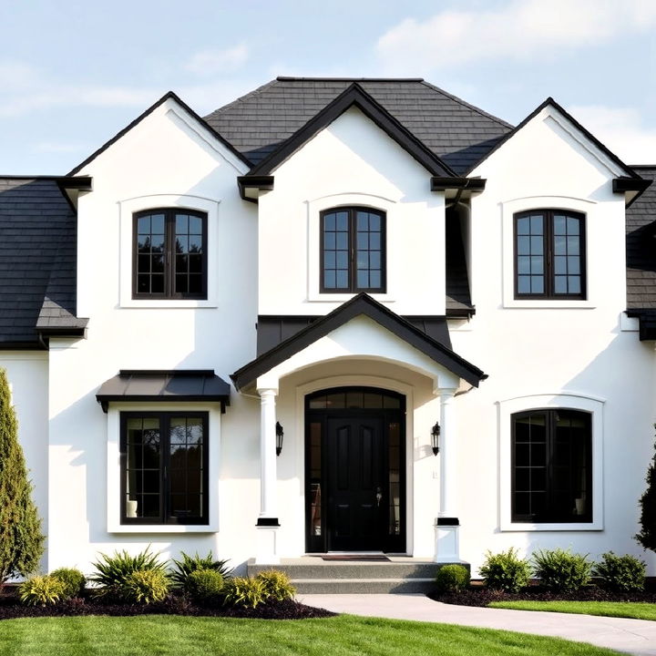 monochrome roof and trim design