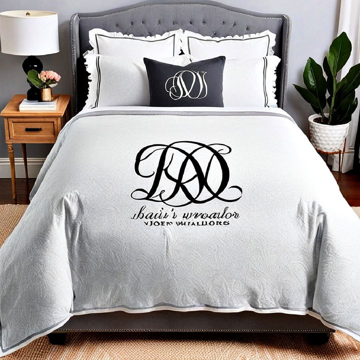 monogrammed bedding for blair waldorf bedroom