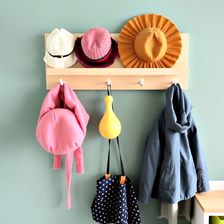 montessori nursery low hooks for self care