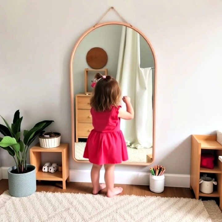 montessori nursery mirror at child’s eye level