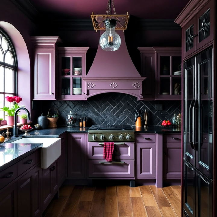 moody color palette for gothic kitchen