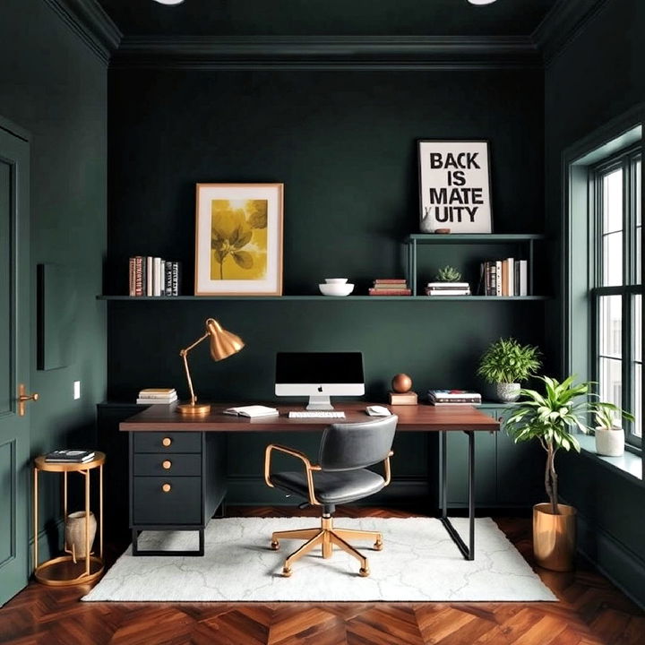 moody wall colors for home office