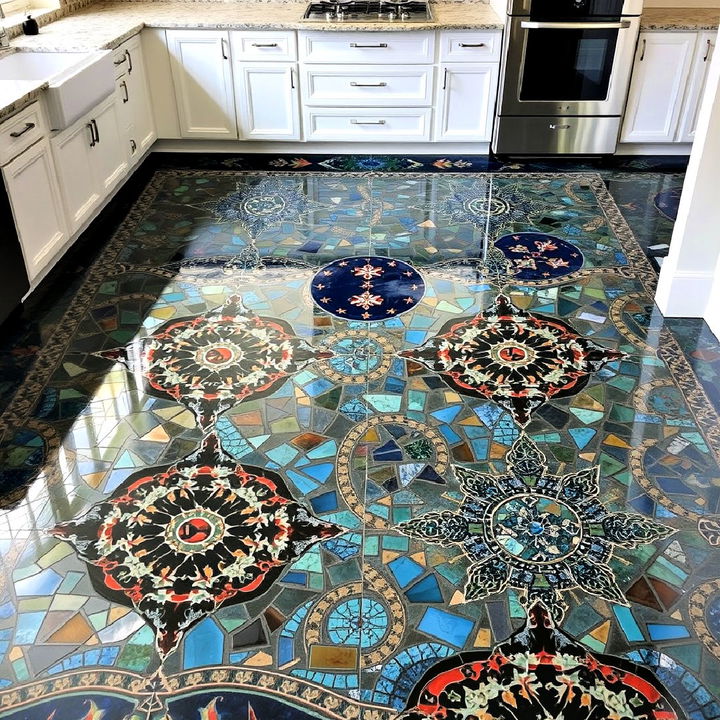 mosaic epoxy art floor