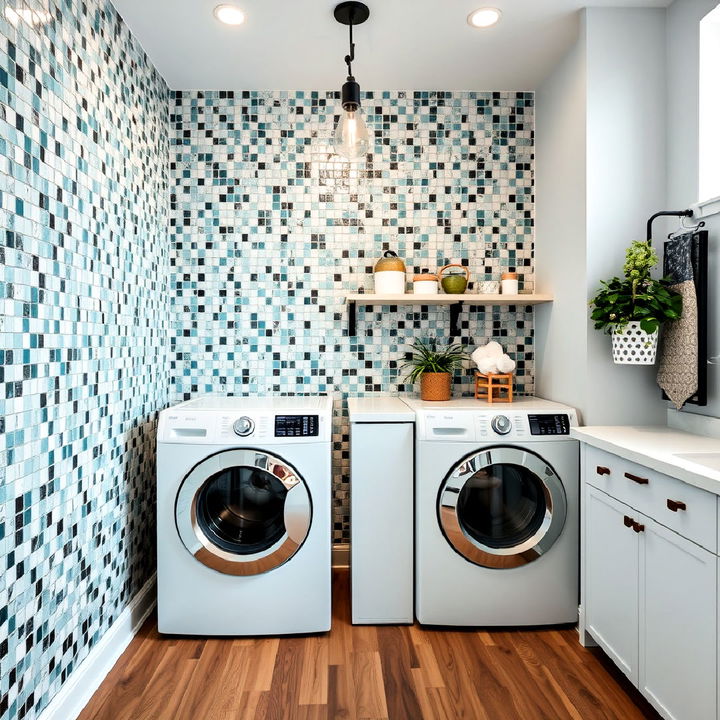 mosaic tile artistry for laundry room