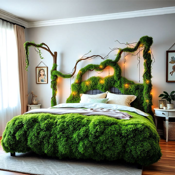 moss covered bed frame