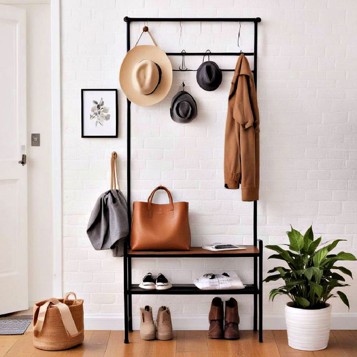 narrow coat rack for entryways