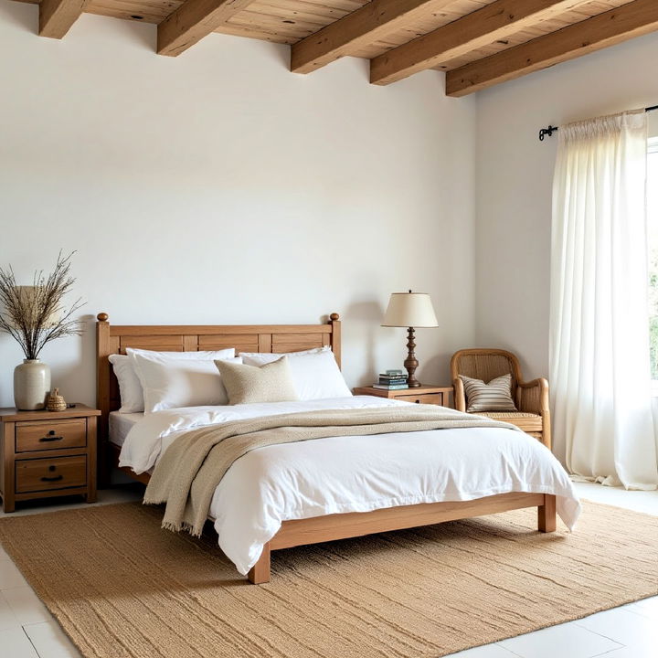 natural fiber rug for greek bedroom