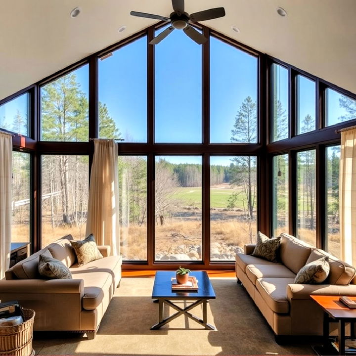 natural lighting with large windows