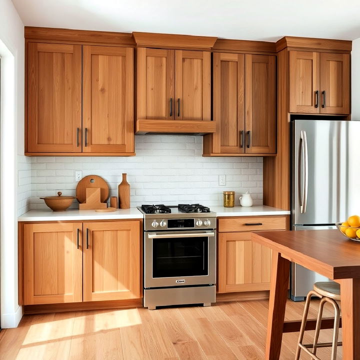 natural wood cabinets for earthy kitchen