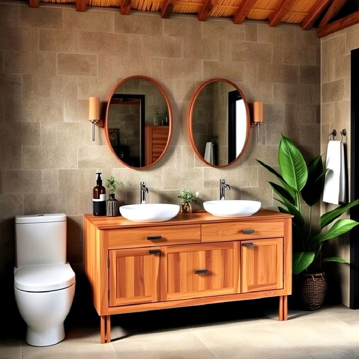 natural wood vanity for bathroom