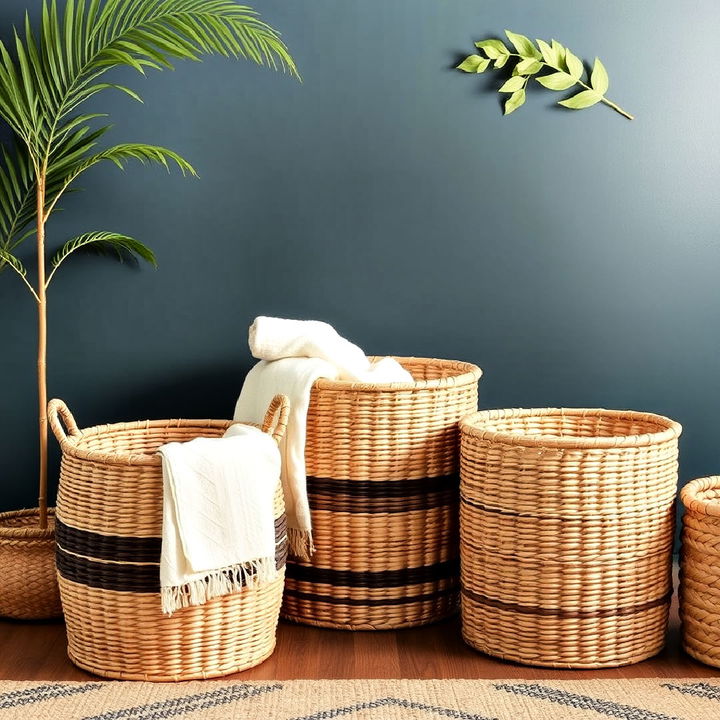 natural woven baskets to keep the nursery