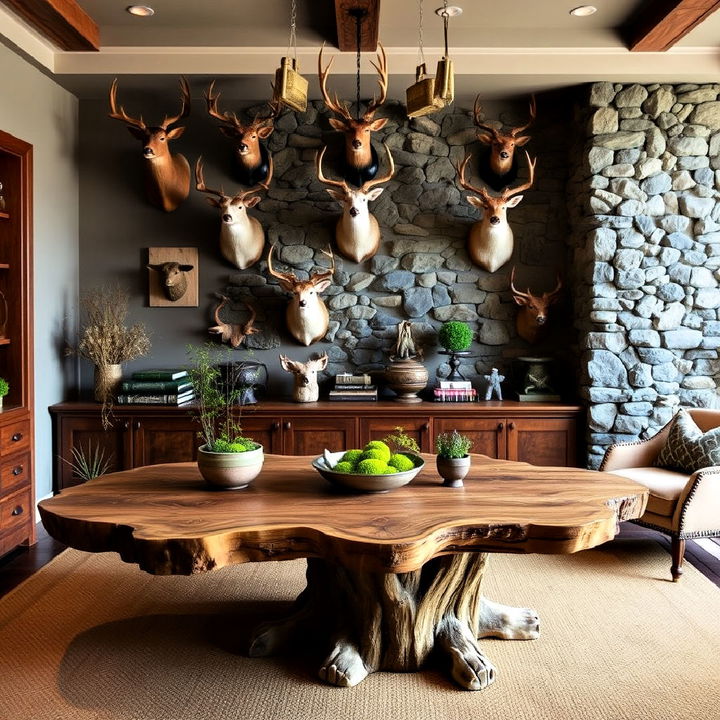 nature inspired beautiful trophy room