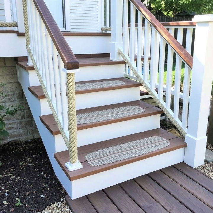 nautical rope railing deck steps