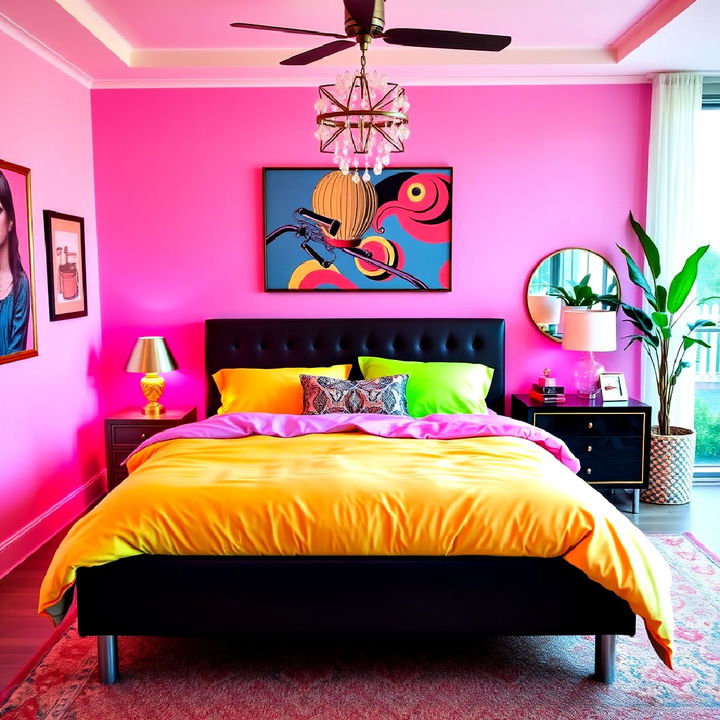 neon bedding for a bright pop of color