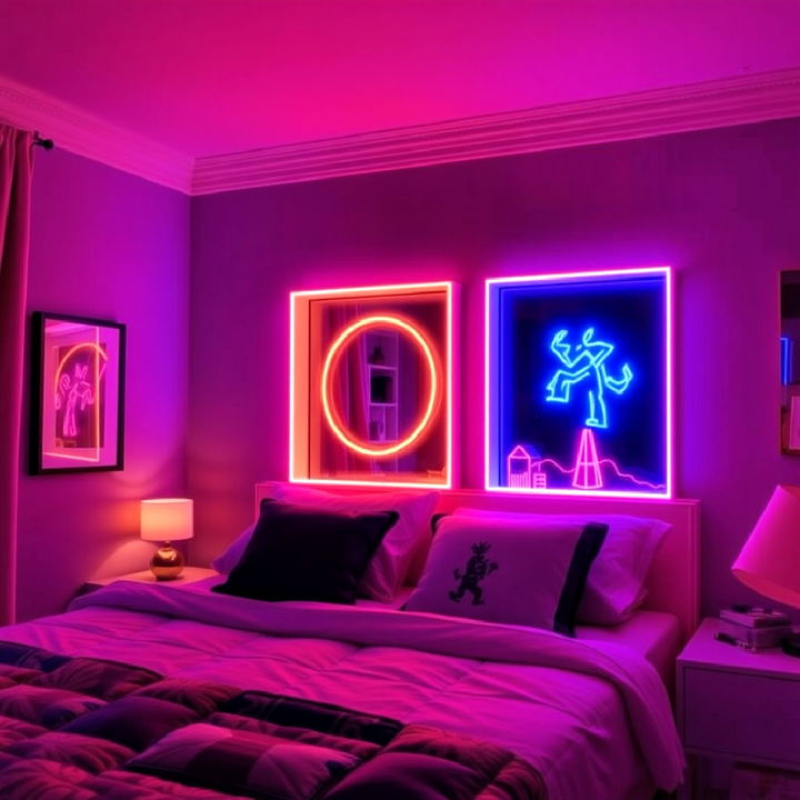 neon bedroom shadow boxes