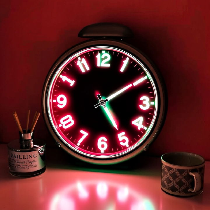 neon clock for bedroom decor