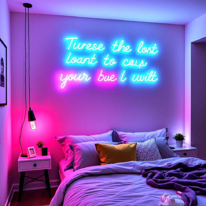 neon light wall art for bedroom