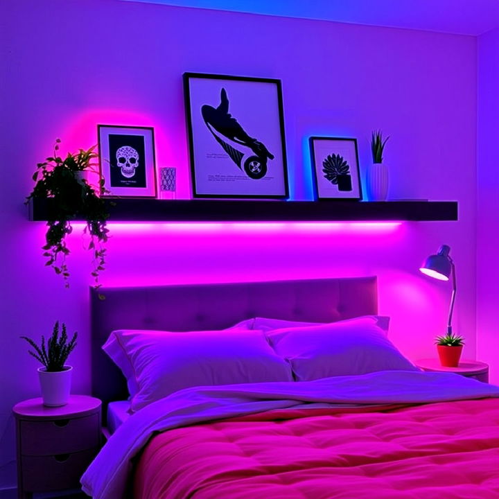 neon under shelf lighting