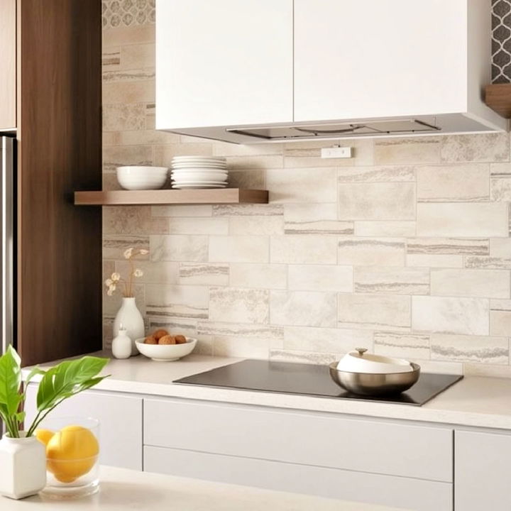 neutral tile patterns organic modern interior