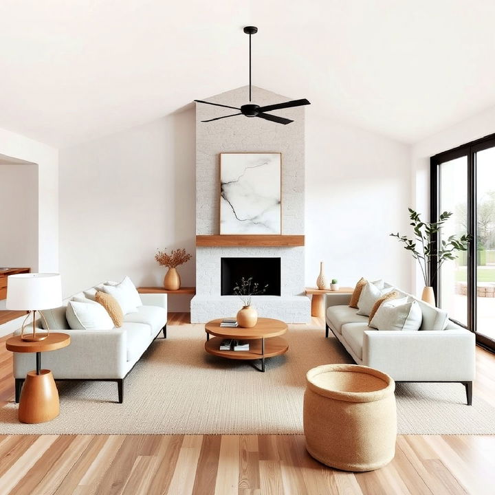 neutral tones for organic modern living room